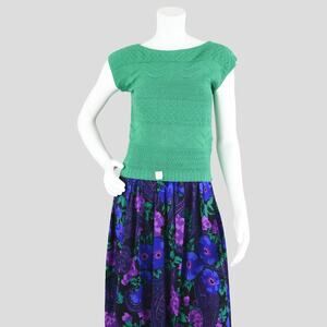 JCPenney Vintage 70s Short Sleeve Crochet NWT, Women's Small